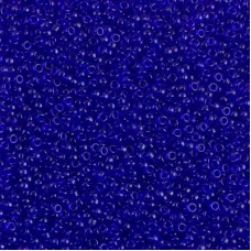 Transparent Cobalt Miyuki 15/0 seed beads, colour 0151, 8.2g approx.