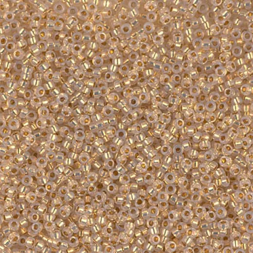 24kt Yellow Gold Lined Opal Miyuki 15/0 seed beads, colour 0196,25g Wholesale Pack 24kt Yellow Gold Lined Opal Miyuki 15/0 seed beads, colour 0196,25g Wholesale Pack