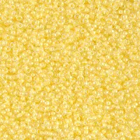 Yellow Lined Crystal Miyuki 15/0 seed beads, colour 0201, 8.2g approx.