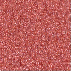Salmon Lined Crystal Miyuki 15/0 seed beads, colour 0214, 8.2g approx.