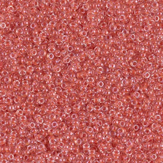 Salmon Lined Crystal Miyuki 15/0 seed beads, colour 0214, 8.2g approx.