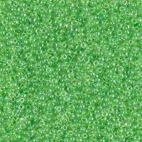 Light Green Lined Crystal Miyuki 15/0 seed beads, colour 0228, 8.2g approx.