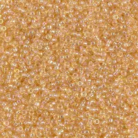 Transparent Lt.Topaz AB Miyuki 15/0 seed beads, colour 0251, 8.2g approx.
