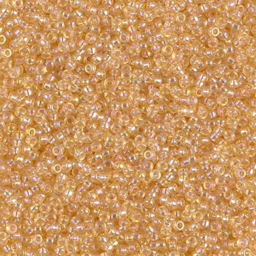 Transparent Lt.Topaz AB Miyuki 15/0 seed beads, colour 0251, 8.2g approx.