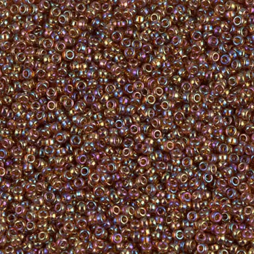 Transparent Topaz AB Miyuki 15/0 seed beads, colour 0257, 8.2g approx.