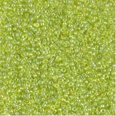 Transparent Chartreuse AB Miyuki 15/0 seed beads, colour 0258, 8.2g approx.