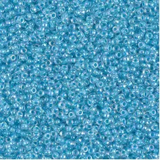 Aqua Lined Crystal AB Miyuki 15/0 seed beads, colour 0278, 8.2g approx.