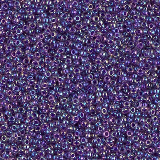 Purple Lined Amethyst AB Miyuki 15/0 seed beads, colour 0356, 8.2g approx.