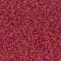 Lt. Cranberry Lined Topaz Luster Miyuki 15/0 seed beads, colour 0363, 8.2g approx.