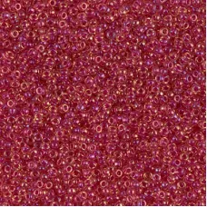 Lt. Cranberry Lined Topaz Luster Miyuki 15/0 seed beads, colour 0363, 8.2g appro...
