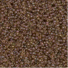 Mauve Lined Lt.Topaz Luster Miyuki 15/0 seed beads, colour 0379, 8.2g approx.