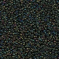 Metallic Forest Green Iris Miyuki 15/0 seed beads, colour 0453, 8.2g approx.
