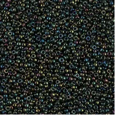 Metallic Forest Green Iris Miyuki 15/0 seed beads, colour 0453, 8.2g approx.
