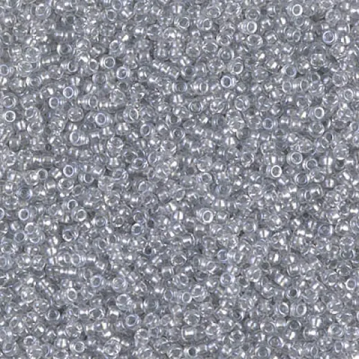 Sparkling Pale Grey Lined Crystal Miyuki 15/0 seed beads, colour 1105, 8.2g approx. Sparkling Pale Grey Lined Crystal Miyuki 15/0 seed beads, colour 1105, 8.2g approx.