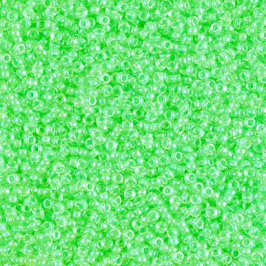Luminous Mint Green Miyuki 15/0 seed beads, colour 1120, 8.2g approx.