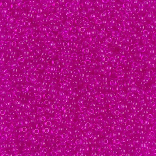 Dyed Transparent Fuchsia Miyuki 15/0 seed beads, colour 1310, 8.2g approx. Dyed Transparent Fuchsia Miyuki 15/0 seed beads, colour 1310, 8.2g approx.