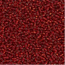 Dyed Silver Lined Brick Red Miyuki 15/0 seed beads, colour 1420, 8.2g approx.