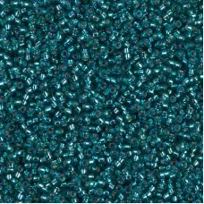 Dyed Silver Lined Teal Miyuki 15/0 seed beads, colour 1424, 8.2g approx.