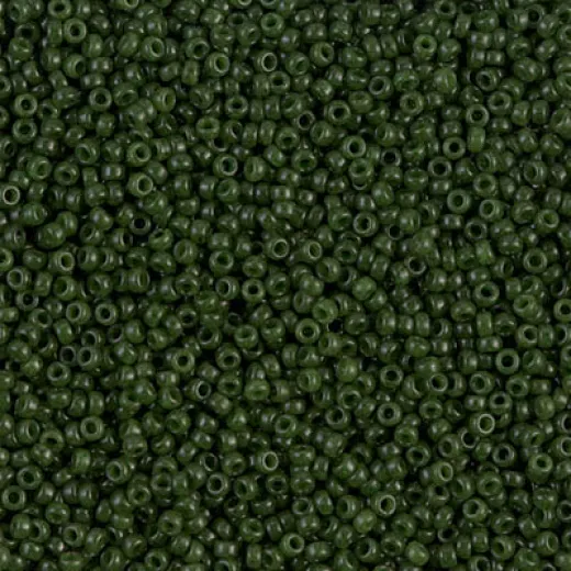 Dyed Opaque Olive Miyuki 15/0 seed beads, colour 1488, 100g Wholesale Pack
