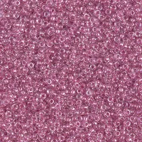 Sparkling Peony Pink Lined Crystal Miyuki 15/0 seed beads, colour 1524, 8.2g approx.