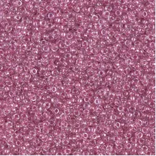 Sparkling Peony Pink Lined Crystal Miyuki 15/0 seed beads, colour 1524, 8.2g app...