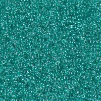 Sparkling Dark Aqua Green Lined Crystal Miyuki 15/0 seed beads, colour 1555, 8.2g approx.