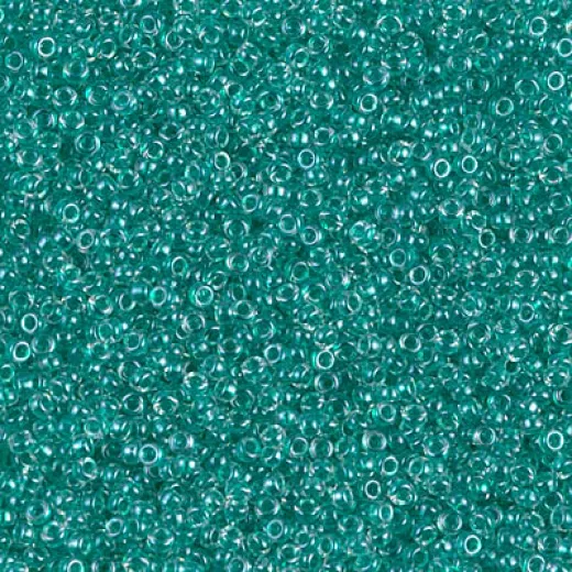 Sparkling Dark Aqua Green Lined Crystal Miyuki 15/0 seed beads, colour 1555, 8.2g approx. Sparkling Dark Aqua Green Lined Crystal Miyuki 15/0 seed beads, colour 1555, 8.2g approx.