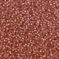Dyed Semi-Frosted Silver Lined Lt.Cranberry Miyuki 15/0 seed beads, colour 1627, 100g Wholesale Pack