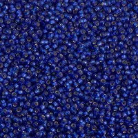 Dyed Semi-Frosted Silver Lined Dusk Blue Miyuki 15/0 seed beads, colour 1653, 8.2g approx.