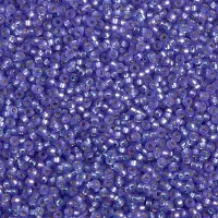 Dyed Semi-Frosted Silver Lined Purple Miyuki 15/0 seed beads, colour 1654, 8.2g approx.