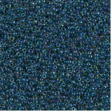 Midnight Blue Lined Topaz AB Miyuki 15/0 seed beads, colour 1826, 8.2g approx.
