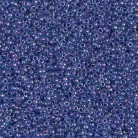 Sparkling Purple Lined Aqua Luster Miyuki 15/0 seed beads, colour 1827, 8.2g approx.