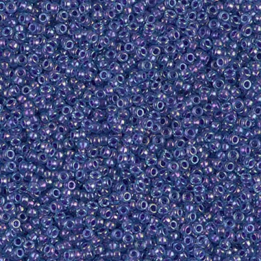 Sparkling Purple Lined Aqua Luster Miyuki 15/0 seed beads, colour 1827, 8.2g approx. Sparkling Purple Lined Aqua Luster Miyuki 15/0 seed beads, colour 1827, 8.2g approx.
