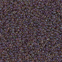 Dark Amethyst Lined Topaz AB Miyuki 15/0 seed beads, colour 1839, 8.2g approx.