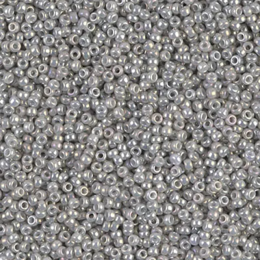 Opaque Gray Luster Miyuki 15/0 seed beads, colour 1866, 8.2g approx. Opaque Gray Luster Miyuki 15/0 seed beads, colour 1866, 8.2g approx.