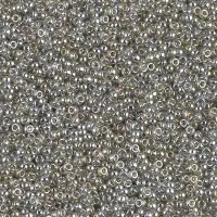 Transparent Silver Grey Gold Luster Miyuki 15/0 seed beads, colour 1881, 8.2g approx.
