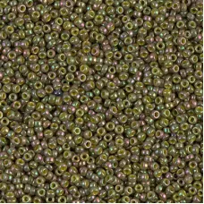Opaque Golden Olive Luster Miyuki 15/0 seed beads, colour 1897, 8.2g approx.