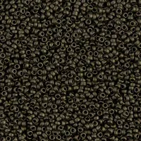 Metallic Dark Olive Matte Miyuki 15/0 seed beads, colour 2004, 8.2g approx.