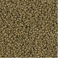 Opaque Golden Olive Luster Matte Miyuki 8/0 seed beads, colour 2032, 22g approx...