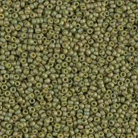 Opaque Lt. Olive Luster Matte Miyuki 15/0 seed beads, colour 2033, 8.2g approx.