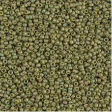 Opaque Lt. Olive Luster Matte Miyuki 15/0 seed beads, colour 2033, 8.2g approx.