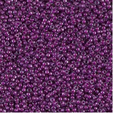 Fuchsia Lined Crystal Luster Miyuki 15/0 seed beads, colour 2247, 8.2g approx.
