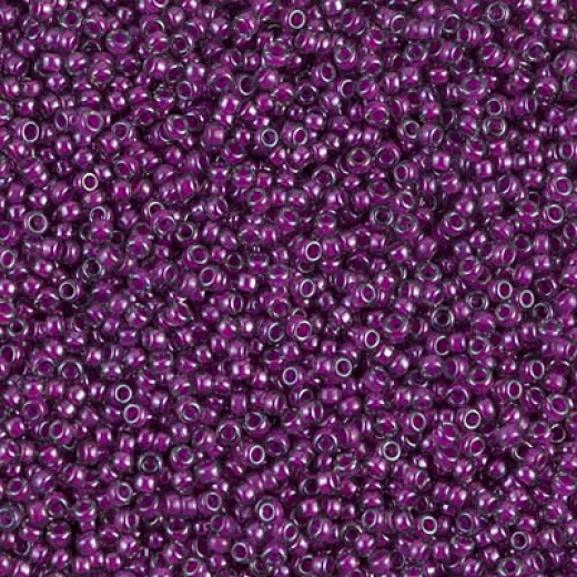 Fuchsia Lined Crystal Luster Miyuki 15/0 seed beads, colour 2247, 8.2g approx. Fuchsia Lined Crystal Luster Miyuki 15/0 seed beads, colour 2247, 8.2g approx.
