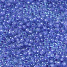 Fancy Lined Aqua Pink Miyuki size 15/0 seed beads, colour 2270, 8.2g approx.