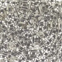 Nickel Plated Quarter Tila Bead, colour 190, 5.2g approx.