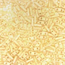 Matte Opaque Cream Quarter Tila Bead, colour 2021, 5.2g approx.