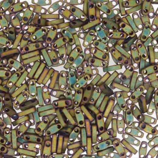 Matte Metallic Khaki Iris Quarter Tila Bead, colour 2035, 5.2g approx. Matte Metallic Khaki Iris Quarter Tila Bead, colour 2035, 5.2g approx.