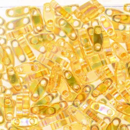 Transparent Light Topaz AB Quarter Tila Bead, colour 251, 5.2g approx. Transparent Light Topaz AB Quarter Tila Bead, colour 251, 5.2g approx.