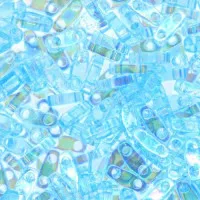 Pale Aqua AB Quarter Tila Bead, colour 260, 5.2g approx.