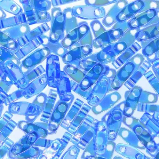 Transparent Light Sapphire AB Quarter Tila Bead, colour 261, 5.2g approx. Transparent Light Sapphire AB Quarter Tila Bead, colour 261, 5.2g approx.
